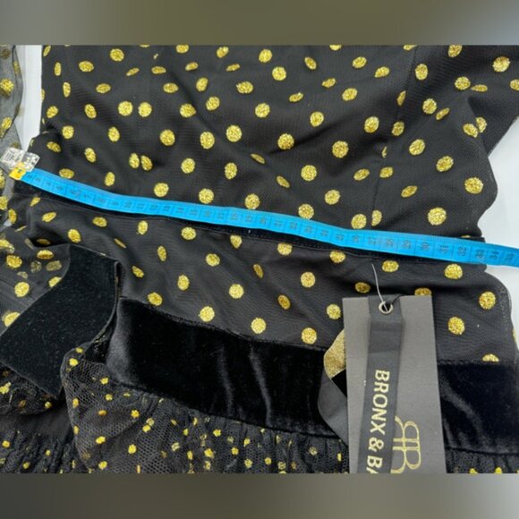 🆕 BRONX & BANCO 🧿 NWT Suns Mesh & Velvet Fit & Flare Mini Dress - Sz S - US 4 - Picture 16 of 16